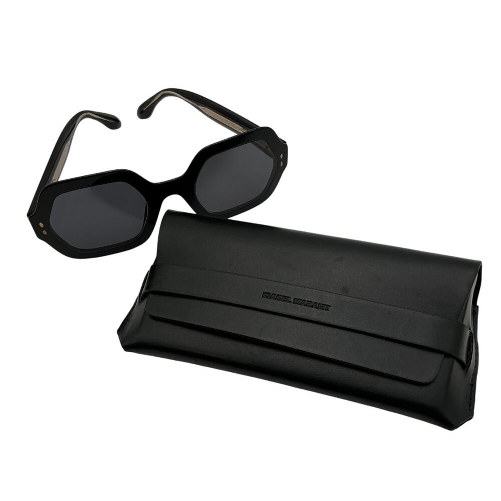 Isabel Marant Sleek Black Hexagon-Frame Acetate Sunglasses - Picture 2 of 9
